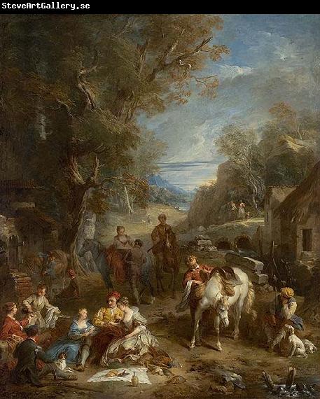 Francois Lemoyne Picnic During the Hunt